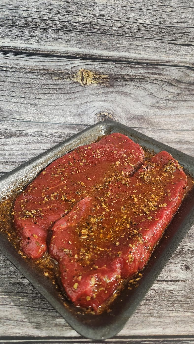 Bavette marinée, prête à griller